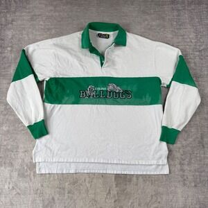 Celina Bulldogs Sweatshirt Mens XL White Vintage 80s Rugby Polo Embroidered